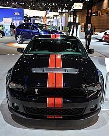 The 2011 Shelby GT500 with the SVT Performance Package makes its public debut at the 2010 Chicago Auto Show. Photo by: Sam VarnHagen/Ford Motor 